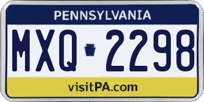 PA license plate MXQ2298