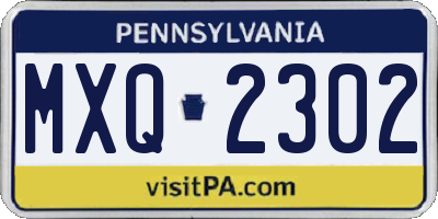 PA license plate MXQ2302
