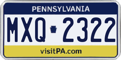 PA license plate MXQ2322