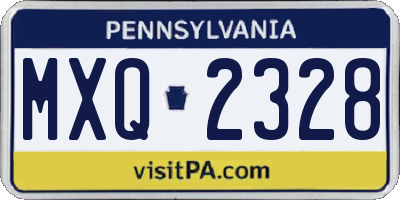 PA license plate MXQ2328