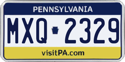 PA license plate MXQ2329