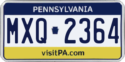 PA license plate MXQ2364