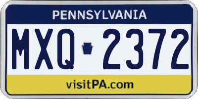 PA license plate MXQ2372