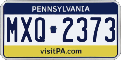 PA license plate MXQ2373