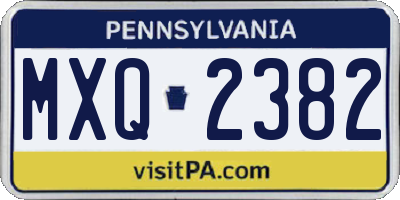 PA license plate MXQ2382