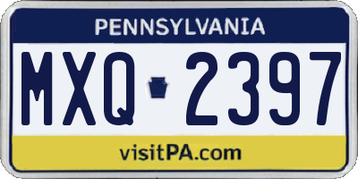 PA license plate MXQ2397