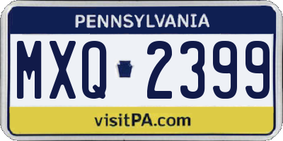 PA license plate MXQ2399