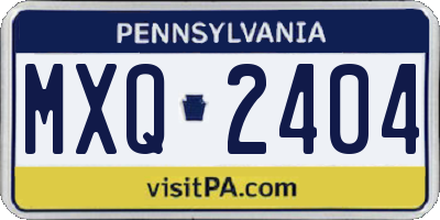 PA license plate MXQ2404