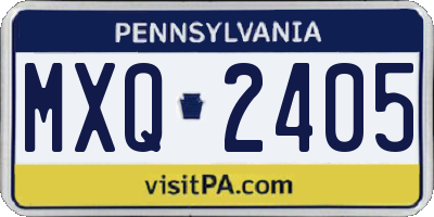 PA license plate MXQ2405