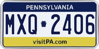 PA license plate MXQ2406
