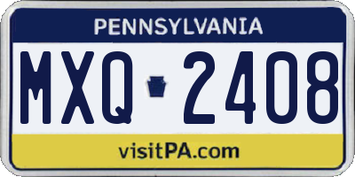 PA license plate MXQ2408