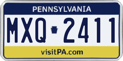 PA license plate MXQ2411