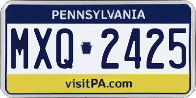 PA license plate MXQ2425
