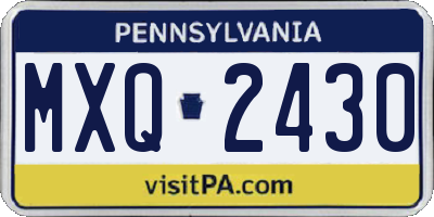 PA license plate MXQ2430