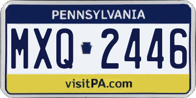 PA license plate MXQ2446
