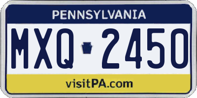 PA license plate MXQ2450