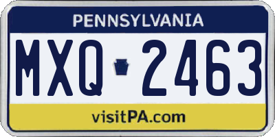 PA license plate MXQ2463