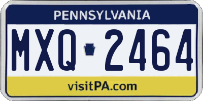 PA license plate MXQ2464