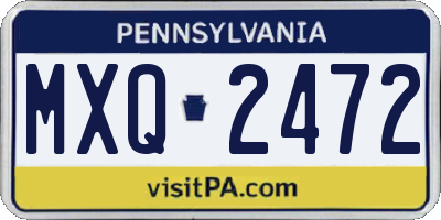 PA license plate MXQ2472
