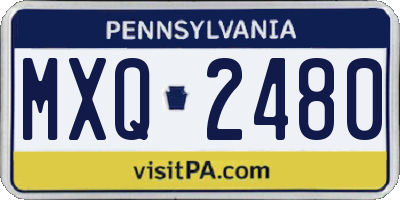PA license plate MXQ2480