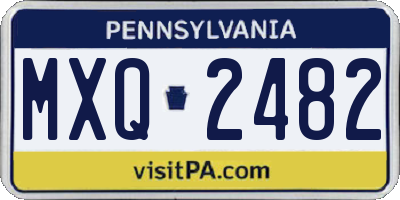PA license plate MXQ2482