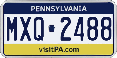 PA license plate MXQ2488