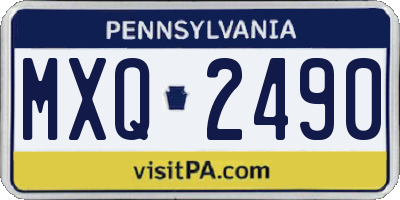 PA license plate MXQ2490