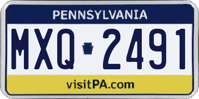 PA license plate MXQ2491