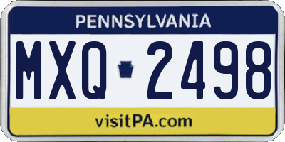PA license plate MXQ2498