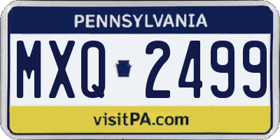 PA license plate MXQ2499