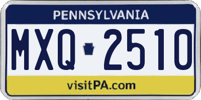 PA license plate MXQ2510