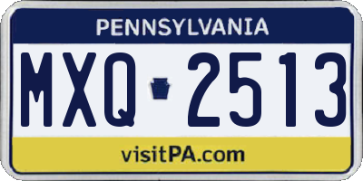 PA license plate MXQ2513