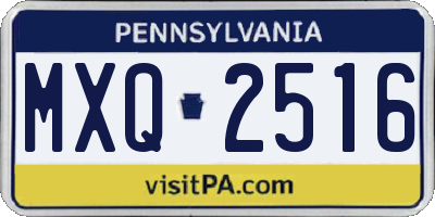 PA license plate MXQ2516