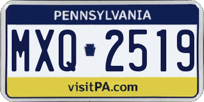 PA license plate MXQ2519