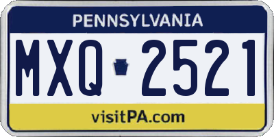 PA license plate MXQ2521