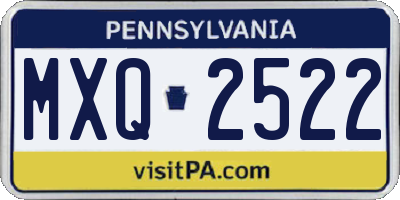 PA license plate MXQ2522