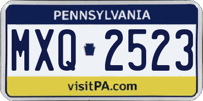 PA license plate MXQ2523