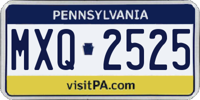 PA license plate MXQ2525