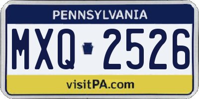 PA license plate MXQ2526