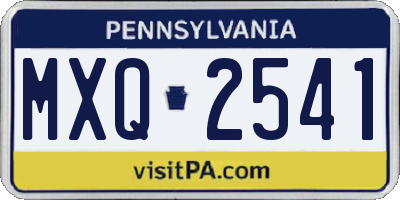 PA license plate MXQ2541