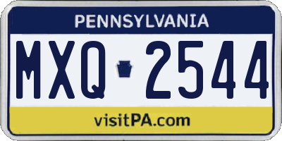 PA license plate MXQ2544