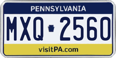 PA license plate MXQ2560