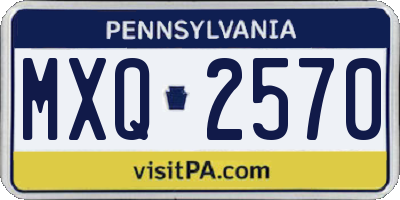 PA license plate MXQ2570