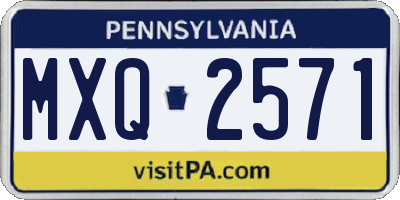 PA license plate MXQ2571