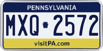PA license plate MXQ2572