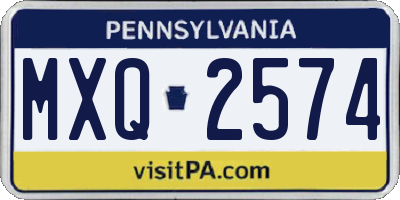 PA license plate MXQ2574