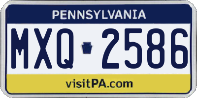 PA license plate MXQ2586
