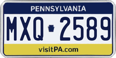 PA license plate MXQ2589