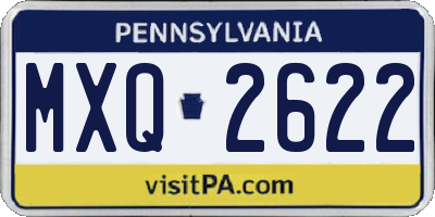 PA license plate MXQ2622