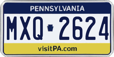 PA license plate MXQ2624